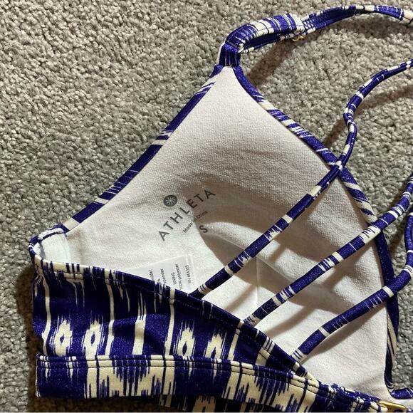Athleta Blue Bikini Top M Womens Strappy Swim - Picture 4 of 5